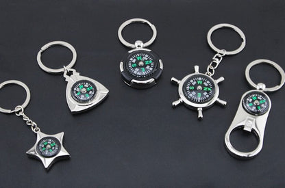Compass Keychain Fashion Rudder Metal Keychain