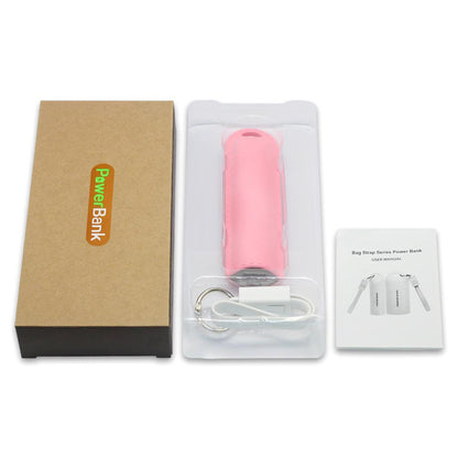Portable Mini Mobile Power Bank Keychain w/Charging Cable