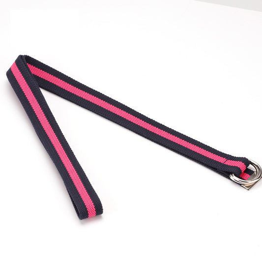 Custom Lady Casual Jeans Outdoor Belt Polyester-cotton Canvas Belt Stripe SP Thread Woven Belt