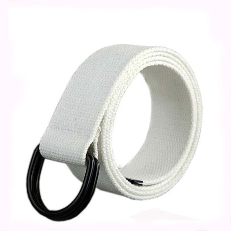 Fashion Polyester-Cotton Alloy Buckle Woven Belt Unisex Waist Belt Jacquard Simple Belt