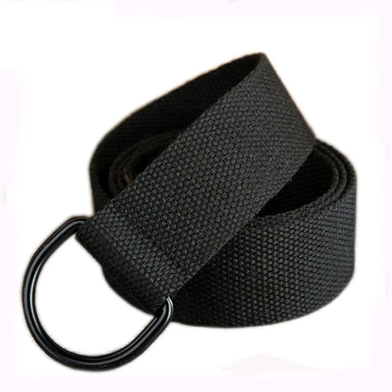 Fashion Polyester-Cotton Alloy Buckle Woven Belt Unisex Waist Belt Jacquard Simple Belt