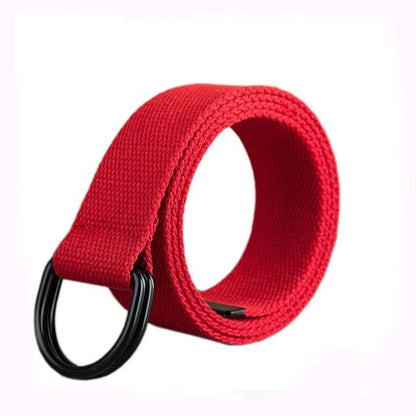 Fashion Polyester-Cotton Alloy Buckle Woven Belt Unisex Waist Belt Jacquard Simple Belt