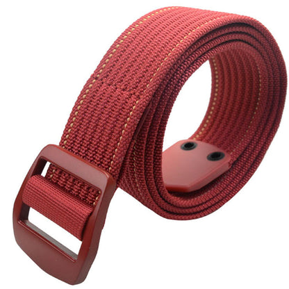 Four Seasons Men's & Women's Common Knitted Buckle Leisure Stripe Nylon Elastic Belt