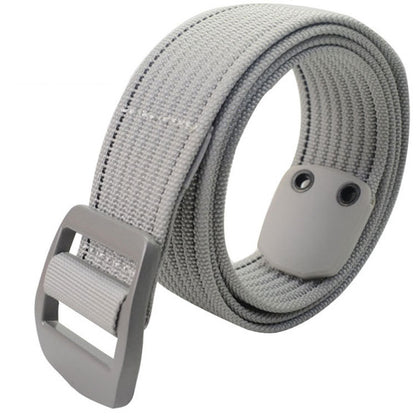 Four Seasons Men's & Women's Common Knitted Buckle Leisure Stripe Nylon Elastic Belt