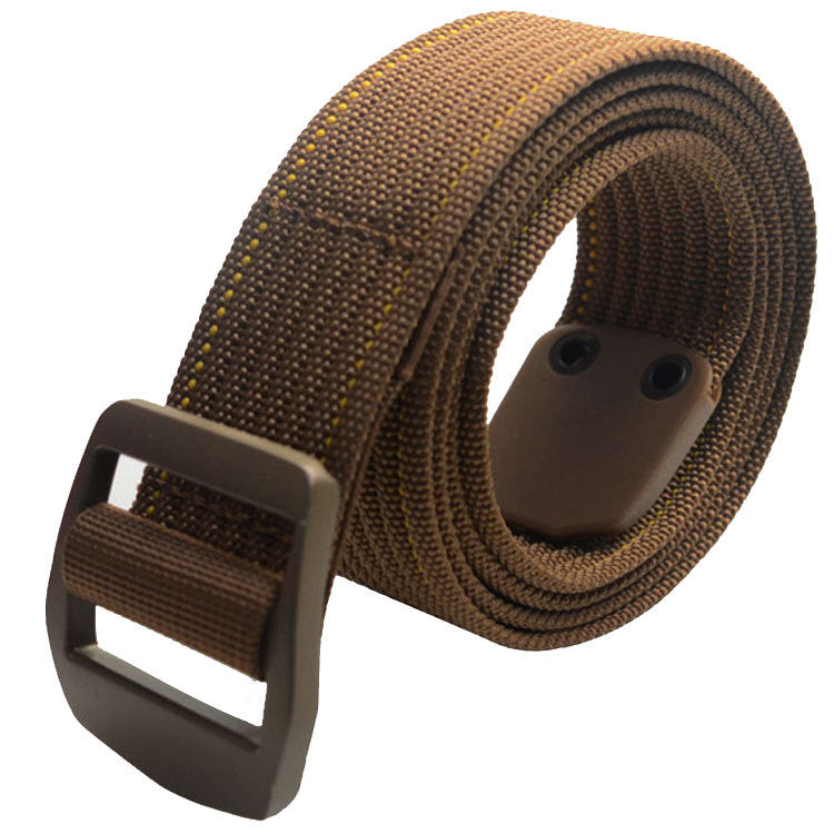 Four Seasons Men's & Women's Common Knitted Buckle Leisure Stripe Nylon Elastic Belt