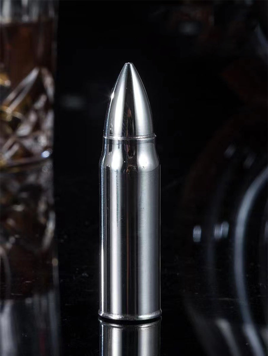 Silver #18 Bullet Shape Stainless Steel Metal Ice Cube