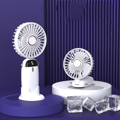 Portable Handheld Fan Small Fan USB Rechargeable Personal Hand Held Fan W/5 Speed