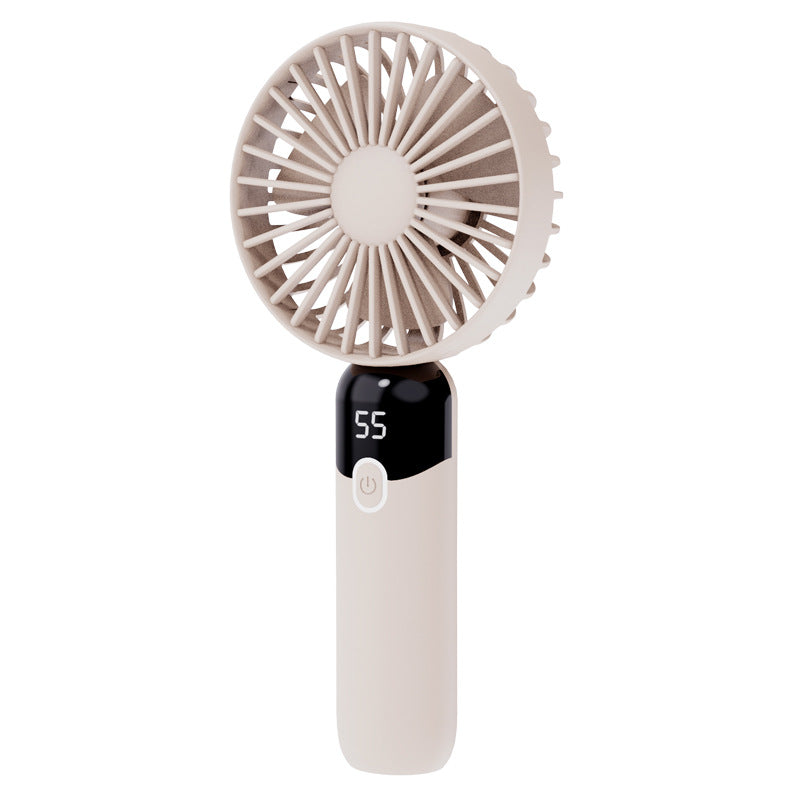 Portable Handheld Fan, Personal Fan with LED Display, Desk Fan Rechargeable with 6 speed