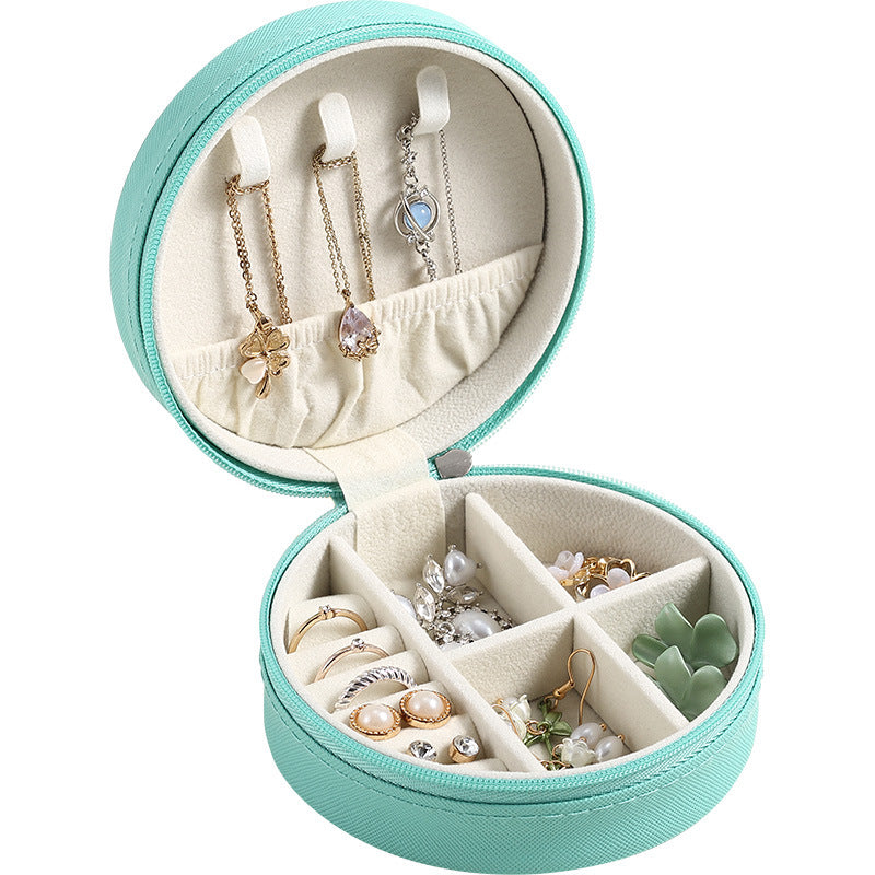 Portable Jewelry Box Earrings Rings Necklaces Tiny Jewelry Box Mini Compact Jewelry Box