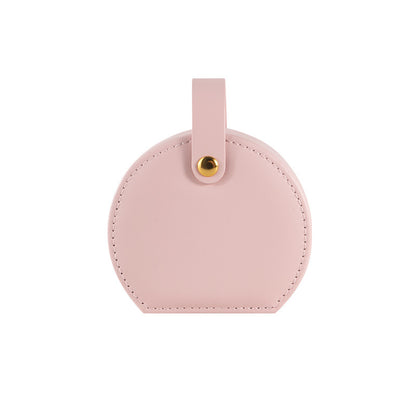 Handle PU Jewelry Box Travel Mirror Jewelry Case