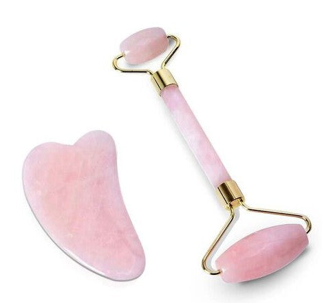 Pink Jade Roller W/ Pink Jade Guasha