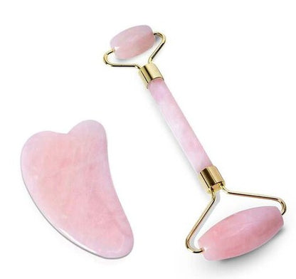 Pink Jade Roller W/ Pink Jade Guasha