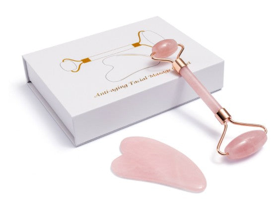 Pink Jade Roller W/ Pink Jade Guasha