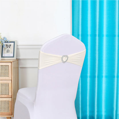 Chair Sashes Bow Satin Bowknot Stretchy Bands Chair Bowknot W/ Heart Diamond Buckle
