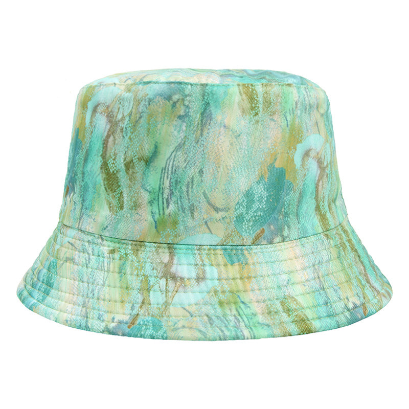#14 Geometric Tie-dye Pattern Basin Cap Bucket Hat