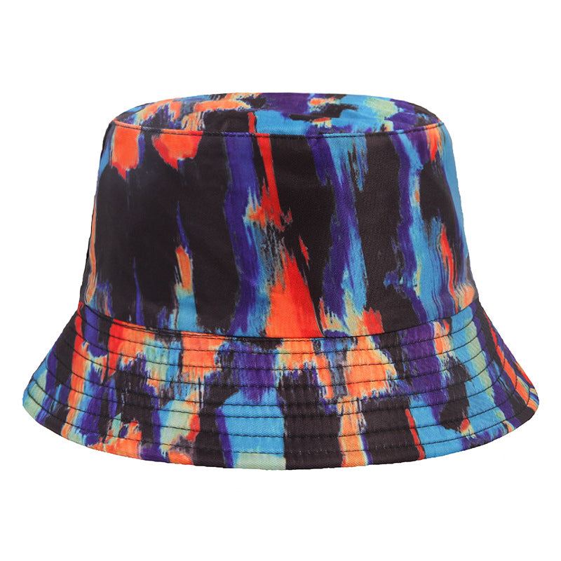#17 Geometric Tie-dye Pattern Basin Cap Bucket Hat