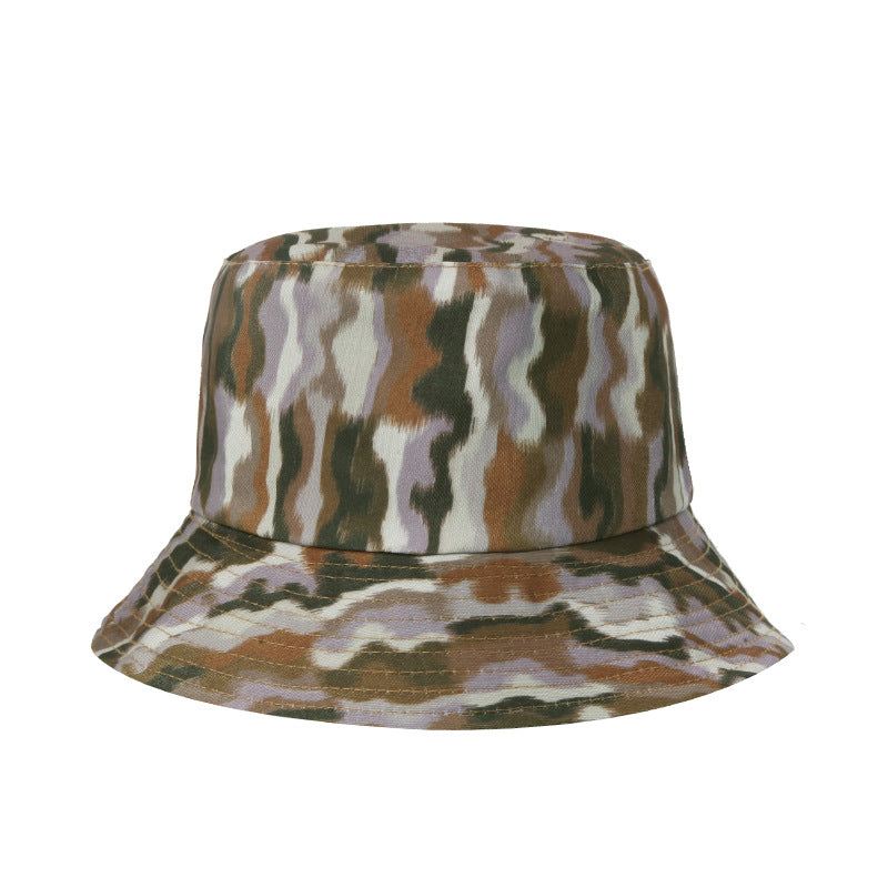 #44 Geometric Tie-dye Pattern Basin Cap Bucket Hat