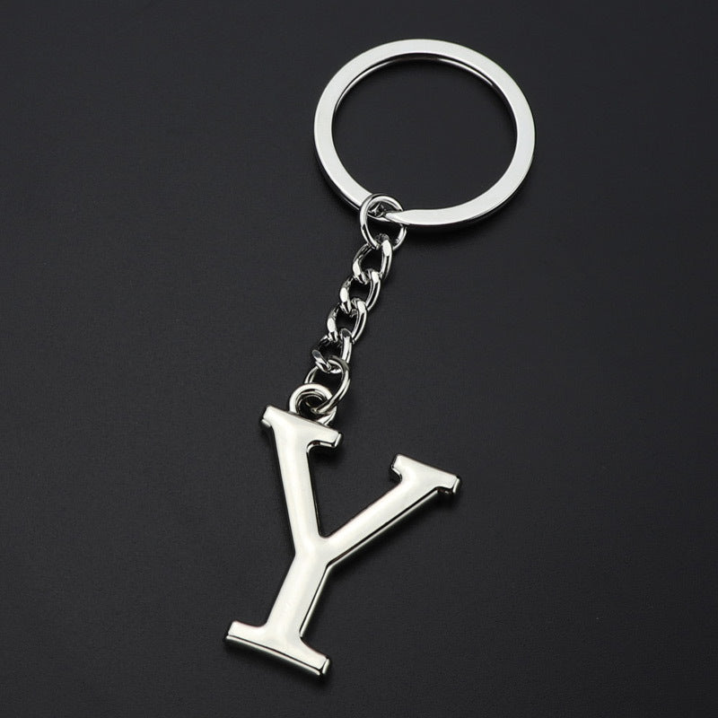 Silver Letter Y Keychain Initial Keychain