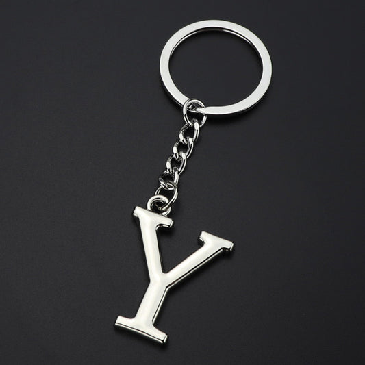 Silver Letter Y Keychain Initial Keychain
