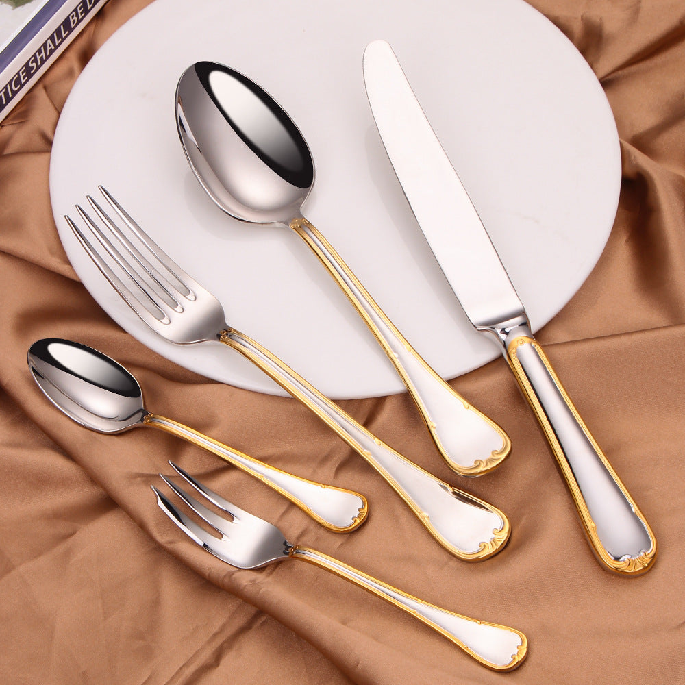 5-Piece Silverware Set Luxury Cutlery Set Knife Fork Spoon