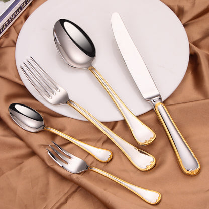 5-Piece Silverware Set Luxury Cutlery Set Knife Fork Spoon
