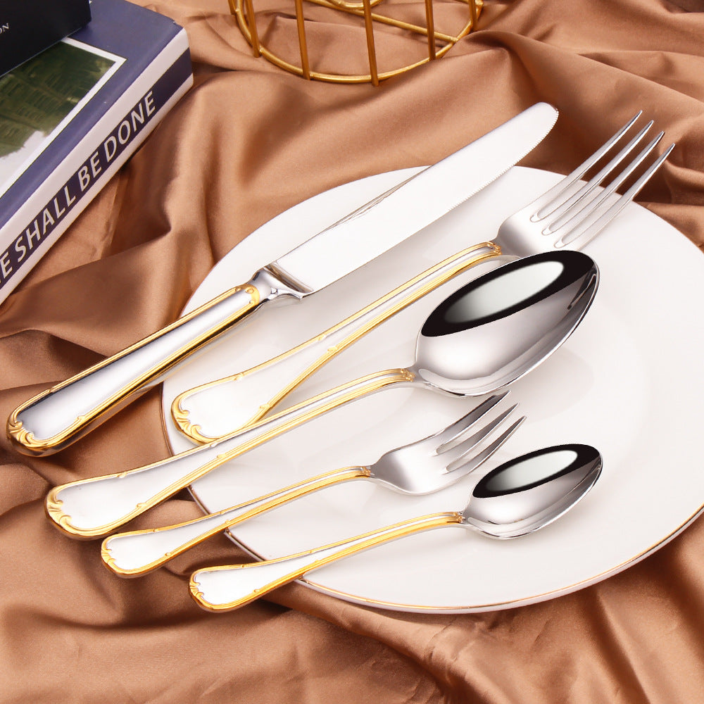 5-Piece Silverware Set Luxury Cutlery Set Knife Fork Spoon