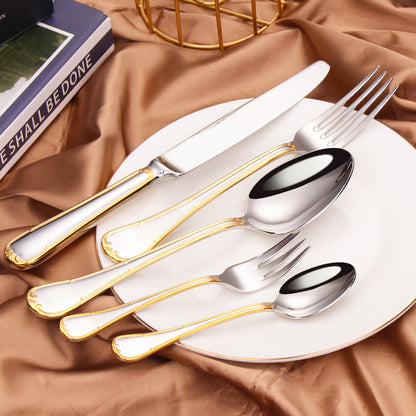 5-Piece Silverware Set Luxury Cutlery Set Knife Fork Spoon