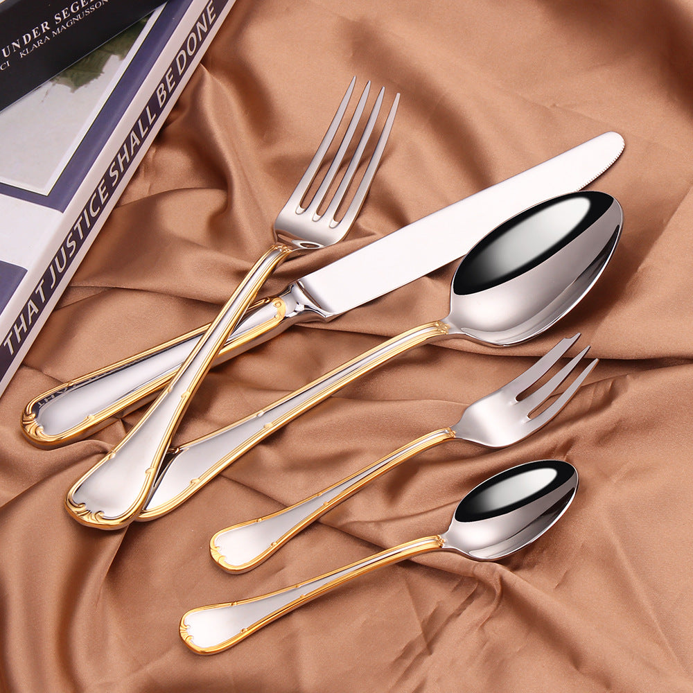 5-Piece Silverware Set Luxury Cutlery Set Knife Fork Spoon