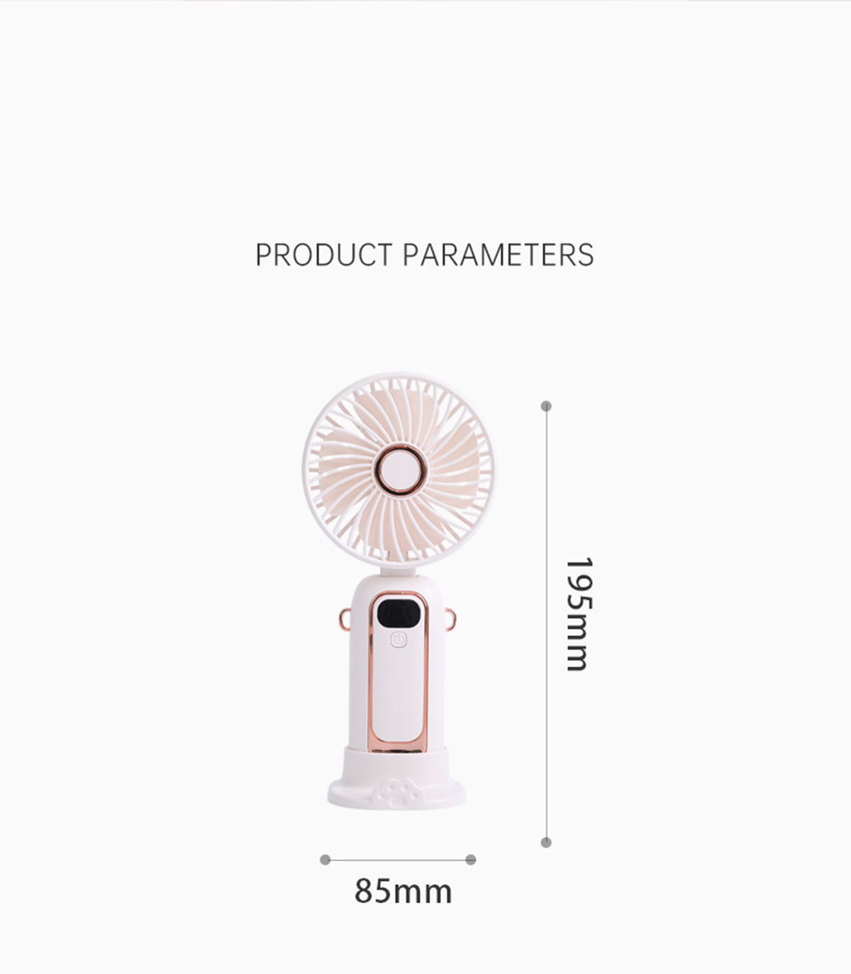 Portable Handheld Fan Personal Folding Travel Fan with 5 Speeds 90 Degree Adjustable Fan