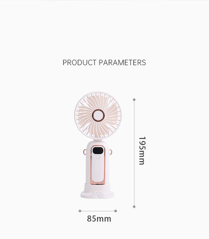 Portable Handheld Fan Personal Folding Travel Fan with 5 Speeds 90 Degree Adjustable Fan