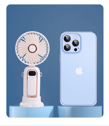 Portable Handheld Fan Personal Folding Travel Fan with 5 Speeds 90 Degree Adjustable Fan