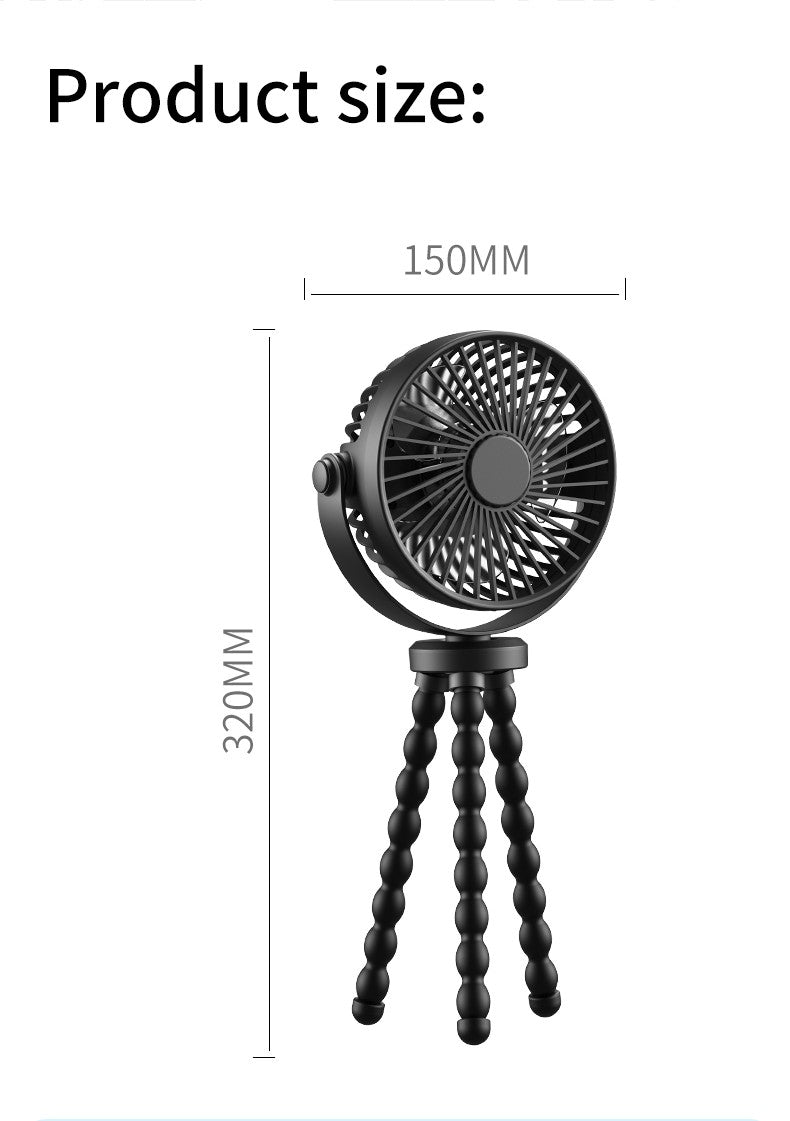 Mini Portable Stroller Fan, Portable Desk Fan with 2000mAH battery