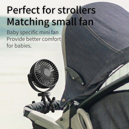 Mini Portable Stroller Fan, Portable Desk Fan with 2000mAH battery
