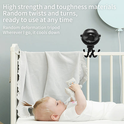 Mini Portable Stroller Fan, Portable Desk Fan with 2000mAH battery