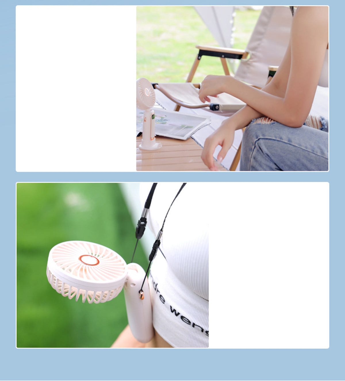 Portable Handheld Fan Personal Folding Travel Fan with 5 Speeds 90 Degree Adjustable Fan