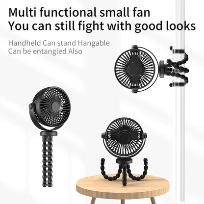 Mini Portable Stroller Fan, Portable Desk Fan with 2000mAH battery