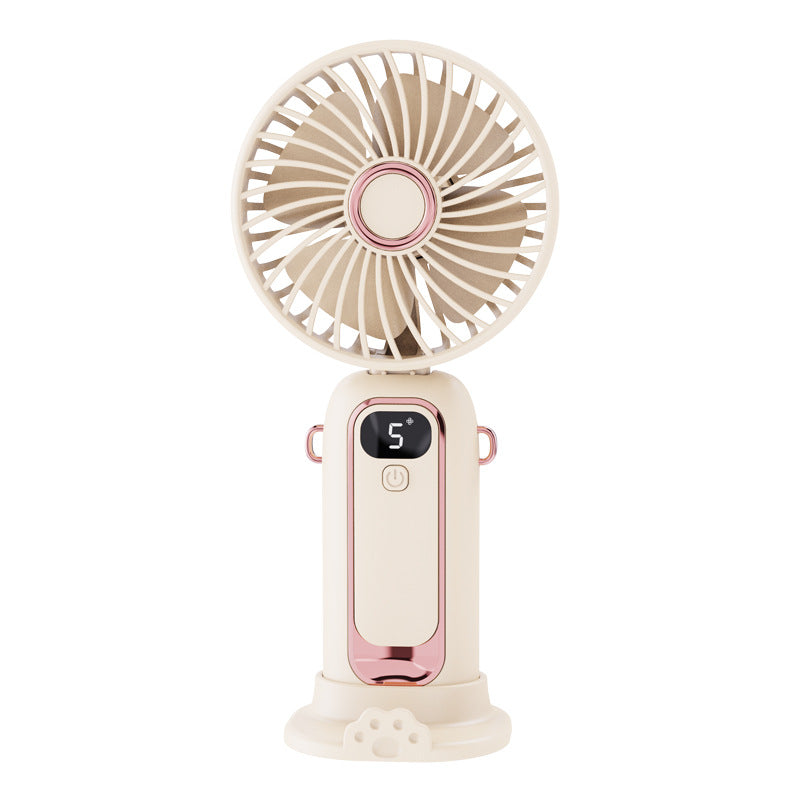 Portable Handheld Fan Personal Folding Travel Fan with 5 Speeds 90 Degree Adjustable Fan