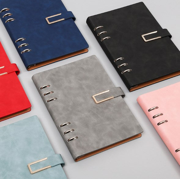 PU Leather Binder/A5 Loose-leaf Notebook w/A Pen Holder & Card Holder