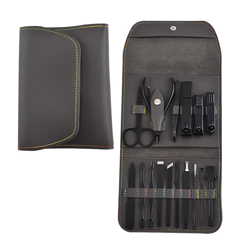 16 Pieces Portable Leather Manicure Kit