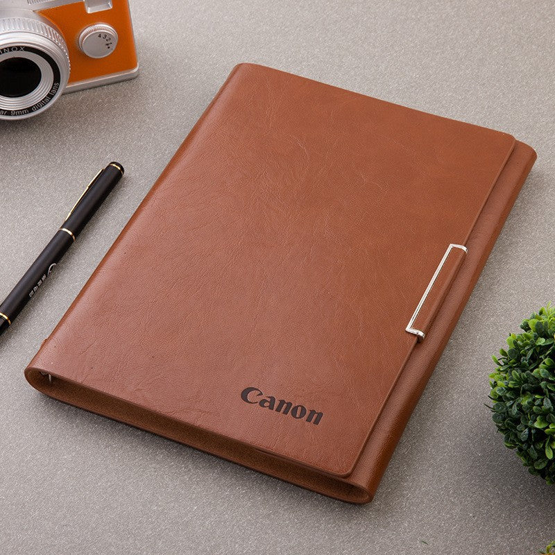 PU Leather Binder/A5 Loose-leaf Notebook w/A Pen Holder & Card Holder