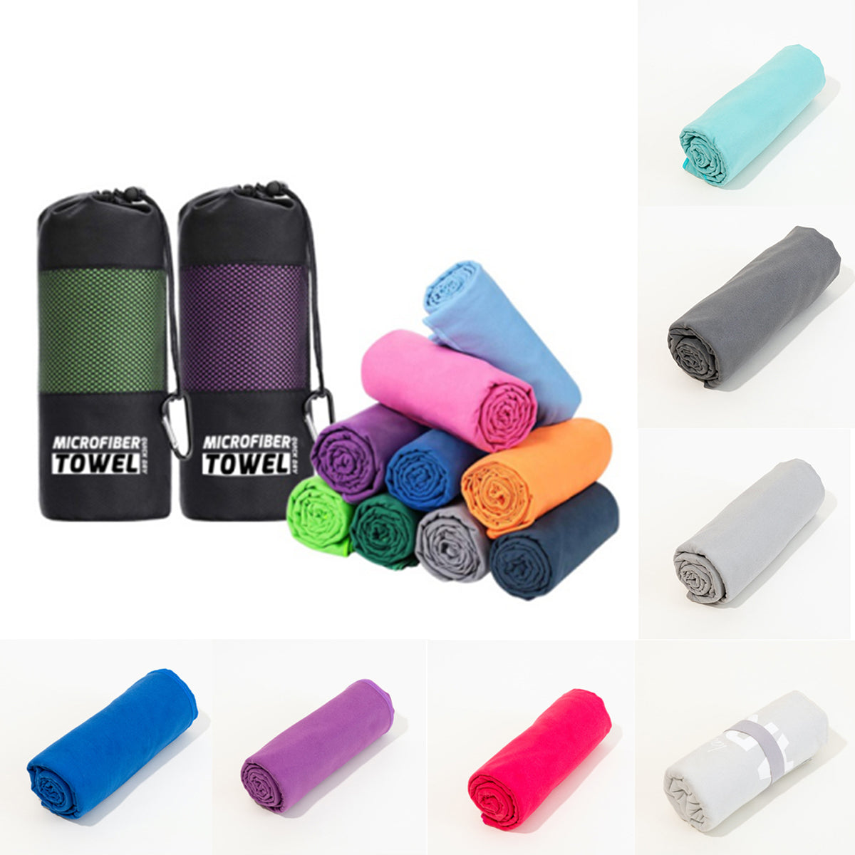 31 x 15" Drawstring Bag Packing Microfiber Quick Dry Sport Towel