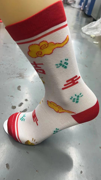 Custom Jacquard Knitted Dress Socks Crew Socks