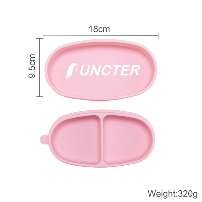 Silicone Portable Insulated Bento Box Lid Partition W/ Fork And Spoon