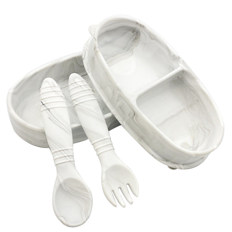 Silicone Portable Insulated Bento Box Lid Partition W/ Fork And Spoon