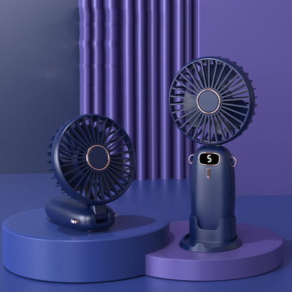 Portable Handheld Fan Small Fan USB Rechargeable Personal Hand W/5 Speed 800mAh Battery