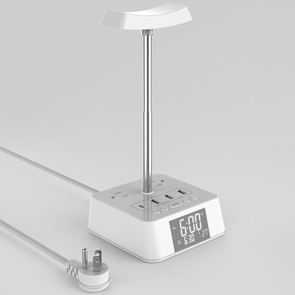 3 Level Light Desk Lamp Electronic Clock Socket Clock Charger #MG-08PD