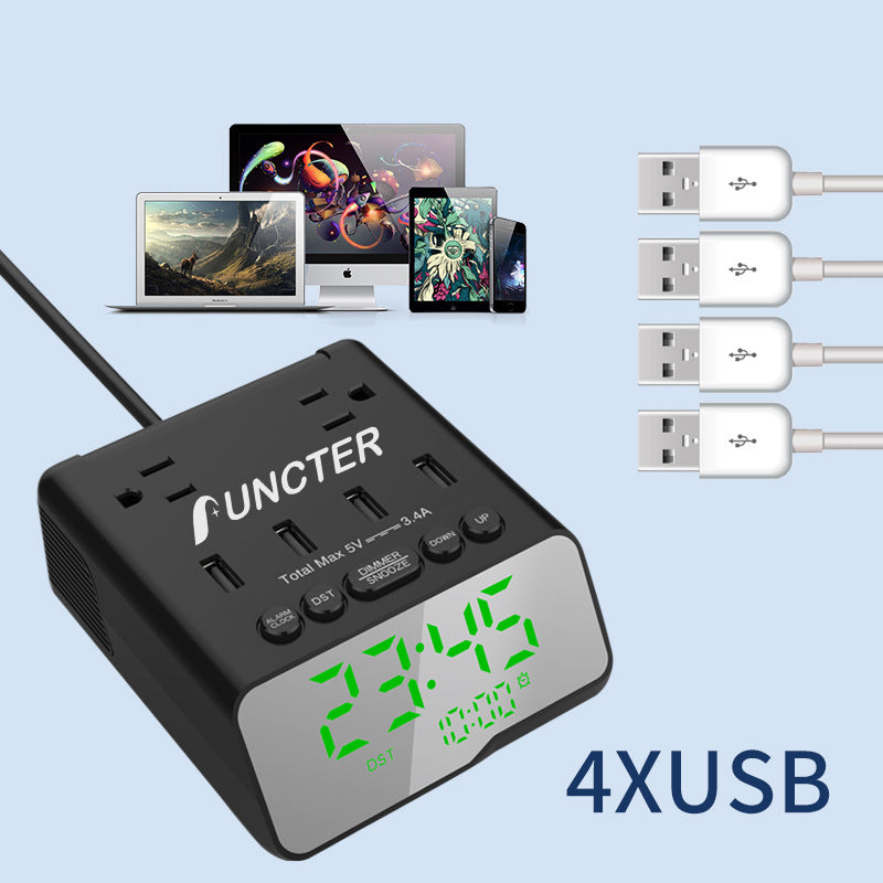 Electronic Clock Socket Multiple Function Charger #YF-01