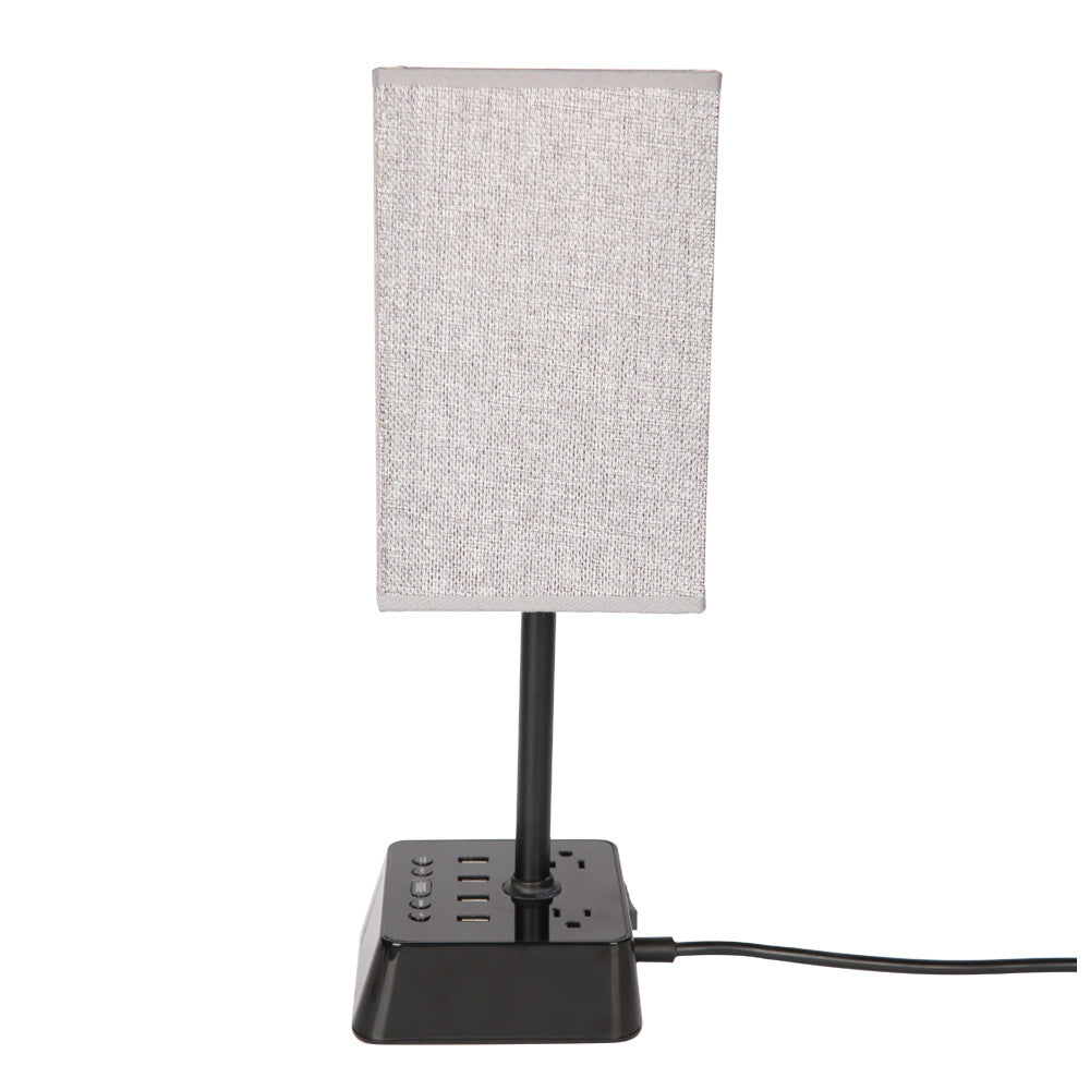 Fabric Table Lamp Electronic Clock Socket Clock Charger #JLT-PC001A