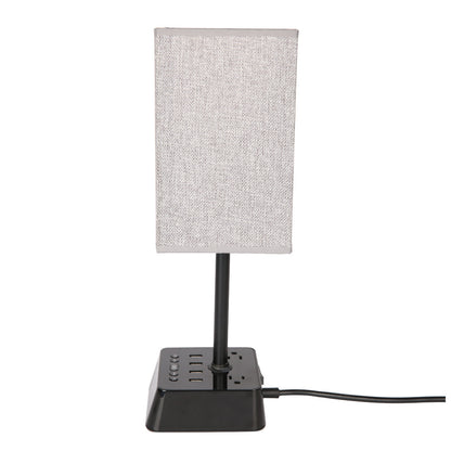 Fabric Table Lamp Electronic Clock Socket Clock Charger #JLT-PC001A