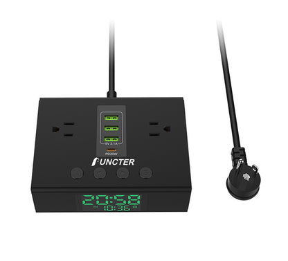 American Using Socket Electronic Clock Multiple Function Charger #YF-09